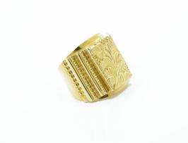 Pánský celozlatý zdobený prsten z 18kt zlata